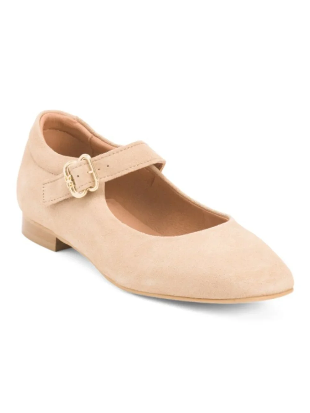 INOVATION Made In Portugal Suede Snip Toe Mary Jane Flats